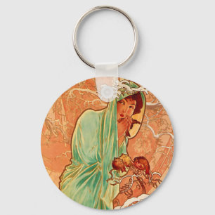 Chaveiro Alphonse Mucha Art Nouveau Winter