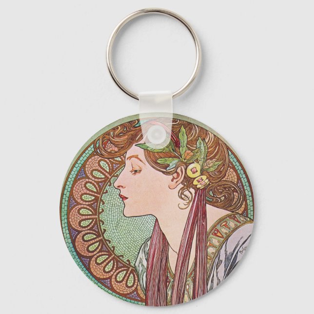 Chaveiro Alphonse Mucha Goddess Art (Frente)
