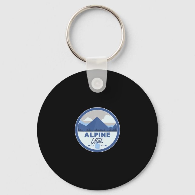 Chaveiro Alpine Utah Ut Mountains Dge Hiking Souvenir  (Frente)
