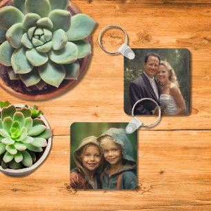 Chaveiro Alumínio Personalizado com Duas Imagens, Lado Dupl