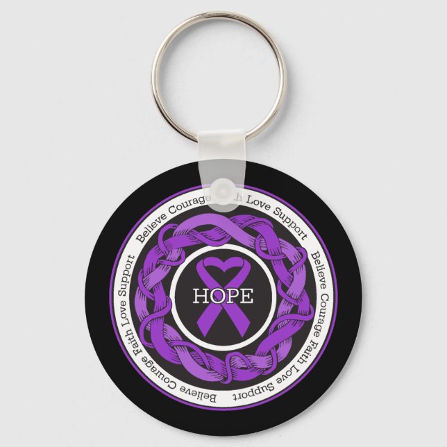 Chaveiro Alzheimer Disease Hope Intertwitter Ribbon (Frente)