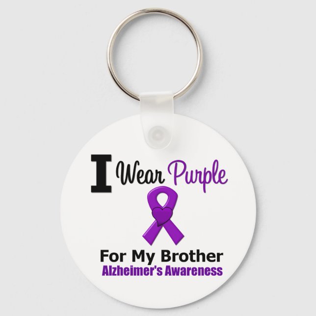 Chaveiro Alzheimer's Disease Purple Ribbon for My Brother (Frente)