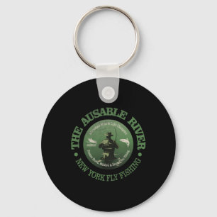 Chaveiro Amante da Natureza Vintage Rio Ausable Pesca com M