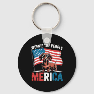 Chaveiro Amante de Dachshund Americano 4 de Julho Merica We