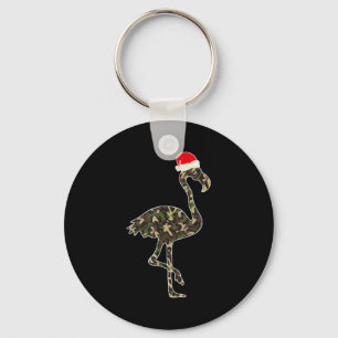 Chaveiro Amante de Flamingo Natal Chapéu de Papai Noel Camu