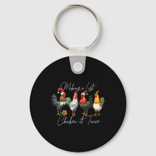 Chaveiro Amante de Frango de Natal Gorro de Papai Noel Luz