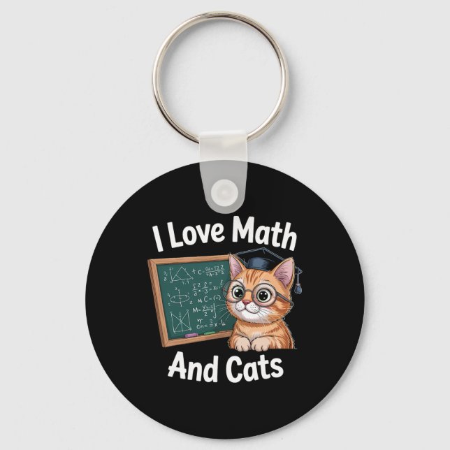 Chaveiro Amante de Gato de Matemática Professor de Matemáti (Frente)