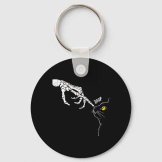 Chaveiro Amante de Gato Preto Esqueleto Mão Boop Halloween 