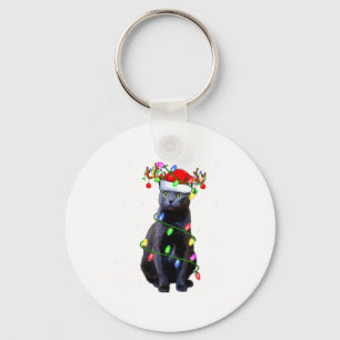 Chaveiro Amante de Gatos Iluminação de Natal Papai Noel Gat