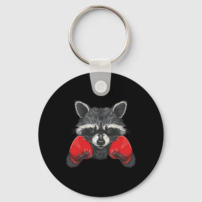 Chaveiro Amante de Guaxinim de Boxe Luvas de Boxe Kickboxin (Frente)