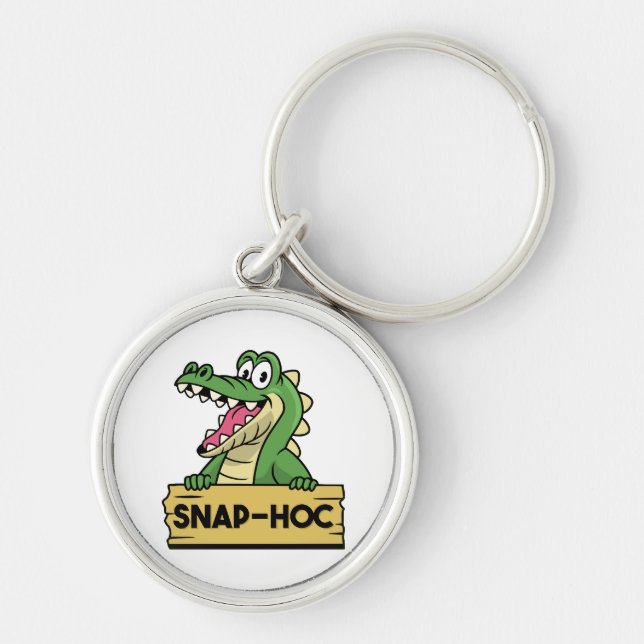 Chaveiro Amante de jacaré engraçado e crocodilo do zoológic (Frente)