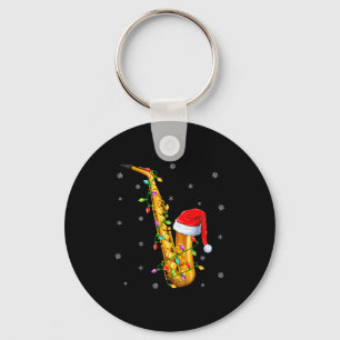Chaveiro Amante de Música de Saxofone Luzes de Natal Papai