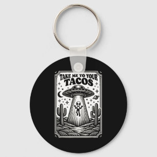 Chaveiro Amante De Taco Alien Ufo Caça Mexicano Me Leva Par
