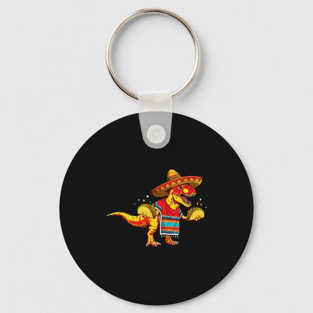 Chaveiro amante de taco de dinossauro T-rex cinco de maio s (Frente)