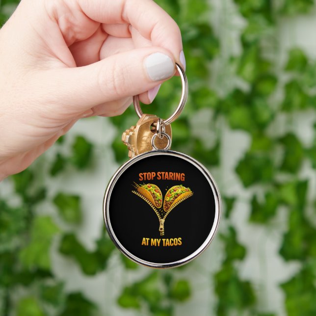 Chaveiro Amante de Taco Engraçado Para de Olhar (Mão)