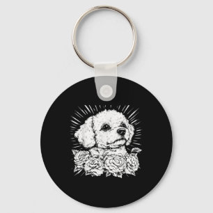 Chaveiro Amante de Tatuagem Estilo Bichon Frise Retro Cacho