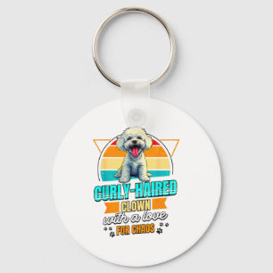 Chaveiro Amante do Bichon Frise Engraçado Bichon Frise Retr