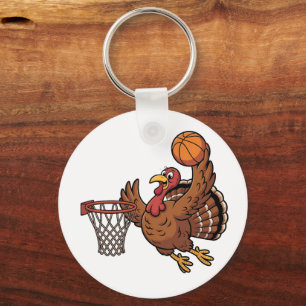 Chaveiro Amante do esporte basquete de mergulho de peru no