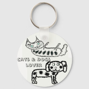 Chaveiro Amante dos gatos & dos cães