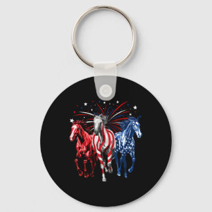 Chaveiro Amantes de Cavalos no Dia 4 de Julho Vermelho Bran