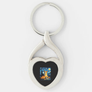 Chaveiro Amantes de Corgi Pintura de van gogh noite estrela