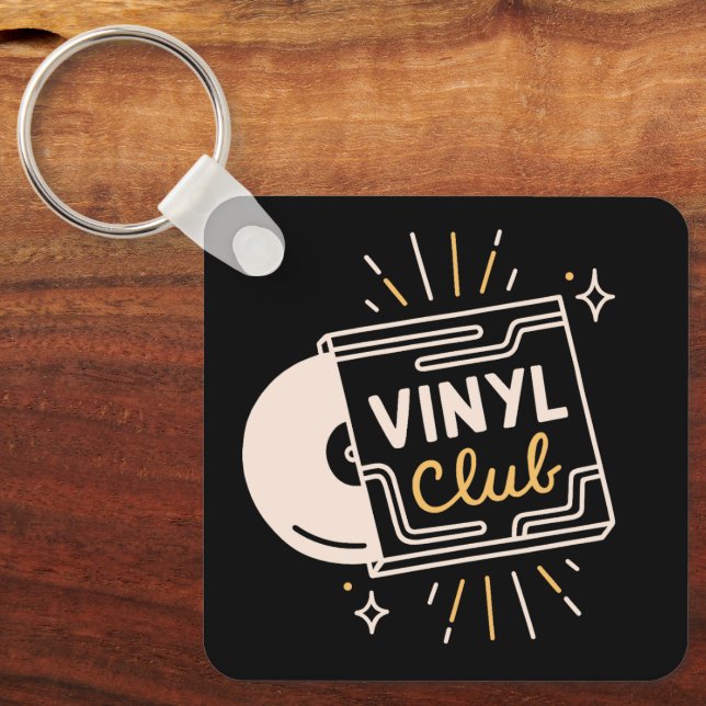 Chaveiro Amantes de discos de vinil analógico (Frente)