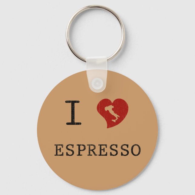 Chaveiro Amantes de espresso Eu amo espresso (Frente)