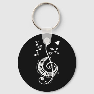 Chaveiro Amantes de Música de Gato Feminino Clave de Sol Mú