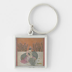 Chaveiro Amantes em um terraço, Pahari