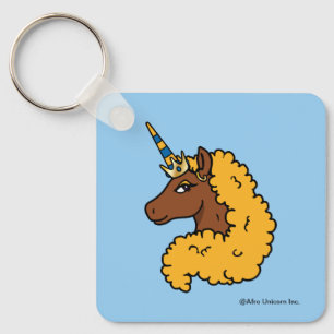 Chaveiro Amarelo Afro Unicorn