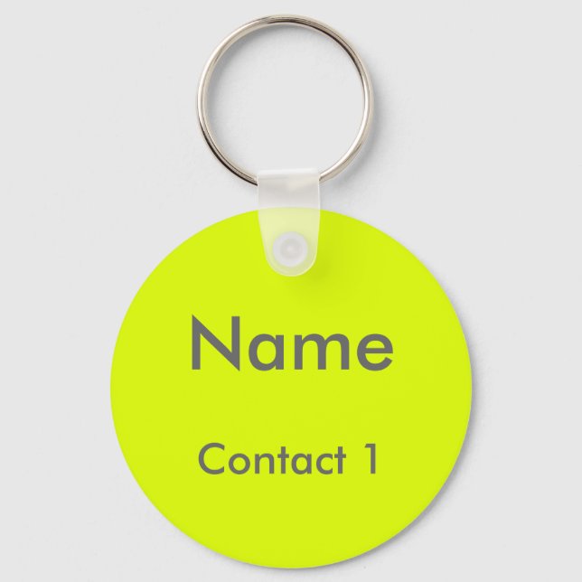 Chaveiro amarelo fluorescente -personalizado  (Frente)