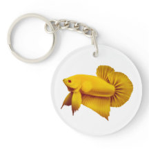 Chaveiro amarelo grande dos peixes de Betta da
