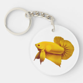 Chaveiro amarelo grande dos peixes de Betta da
