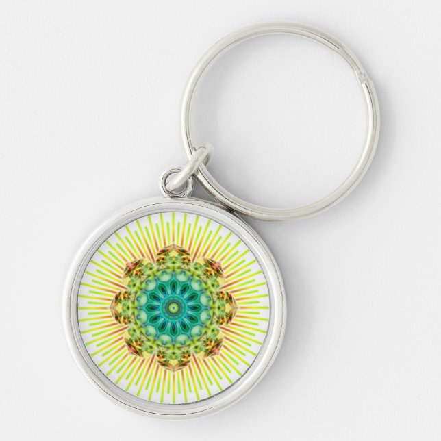 Chaveiro Amarelo Mandala | faça seu próprio histórico (Frente)