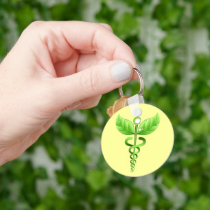 Chaveiro Amarelo médico da medicina alternativa do Caduceu