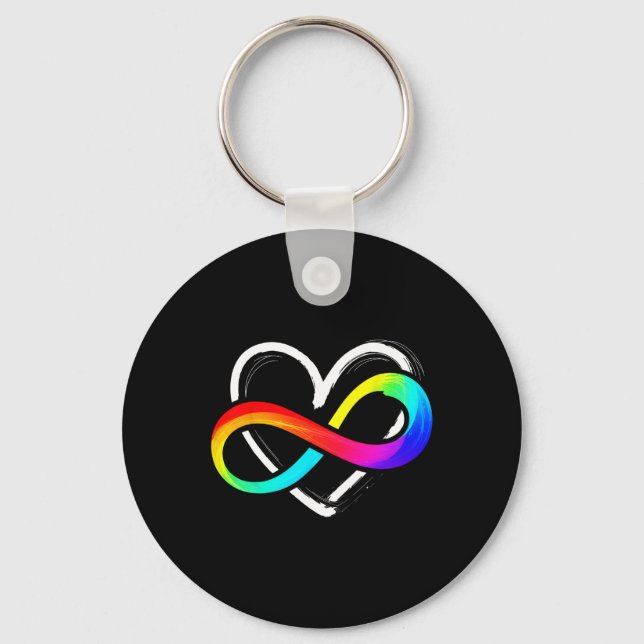 Chaveiro Ame Infinity Heart Quebra-cabeça Piece Adora Autis (Frente)