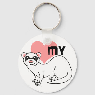 Chaveiro Ame Meu Ferret - Branco