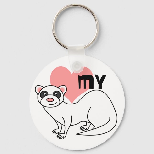 Chaveiro Ame Meu Ferret - Branco (Frente)