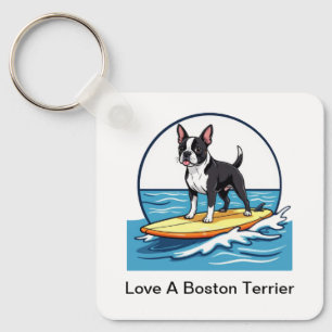 Chaveiro Ame um cão Boston Terrier