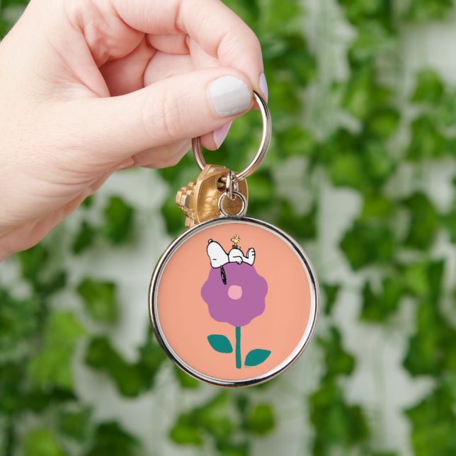 Chaveiro Amendoins | Apito De Esnoopia E Flor De Madeira (Mão)