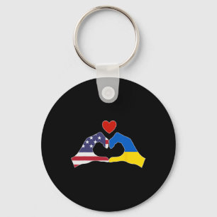 Chaveiro América Apoia Ucrânia Amor Coração Amizade