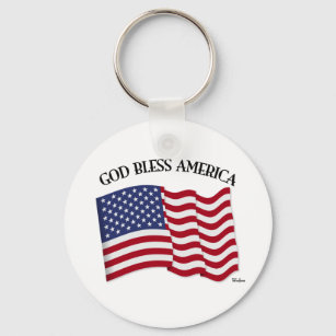 Chaveiro AMÉRICA deus abençoe com bandeira dos EUA