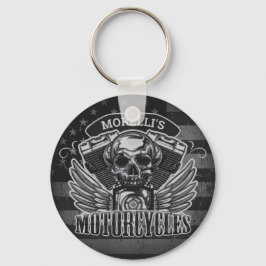 Chaveiro American Biker ADD NAME Skull V-Twin Motocicletas