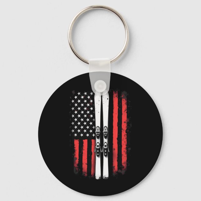 Chaveiro American Flag Alpino Skiier (Frente)