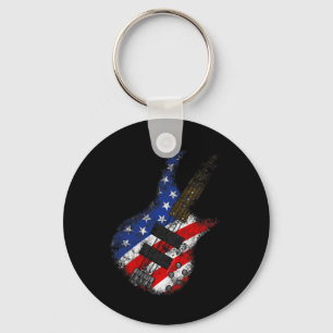 Chaveiro American Flag Byss Guitar Usa Independence Day 4th