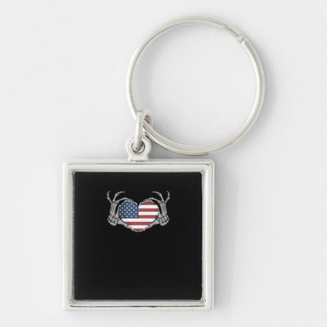 Chaveiro American Flag Heart Feed (Frente)