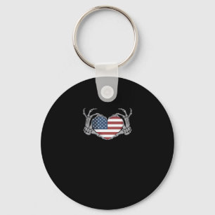 Chaveiro American Flag Heart Feed