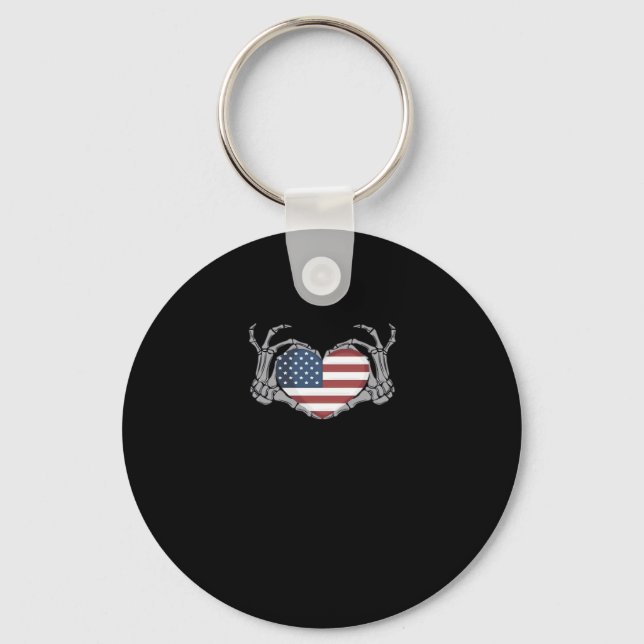 Chaveiro American Flag Heart Feed (Frente)