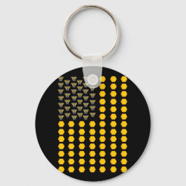 Chaveiro American Flag Honeycomb Honey Beekeeper