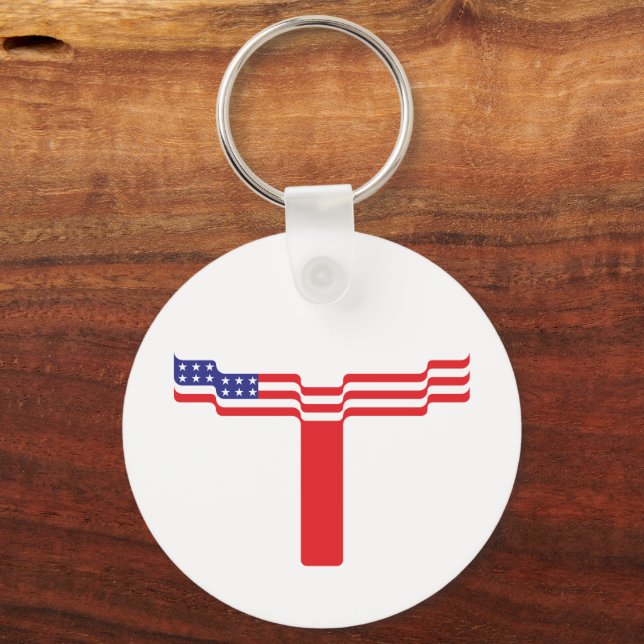 Chaveiro American Flag Letter T Monogram (Frente)